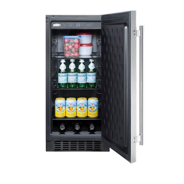 15 in. 3 cu. ft. Outdoor Refrigerator in Stainless Steel/Black