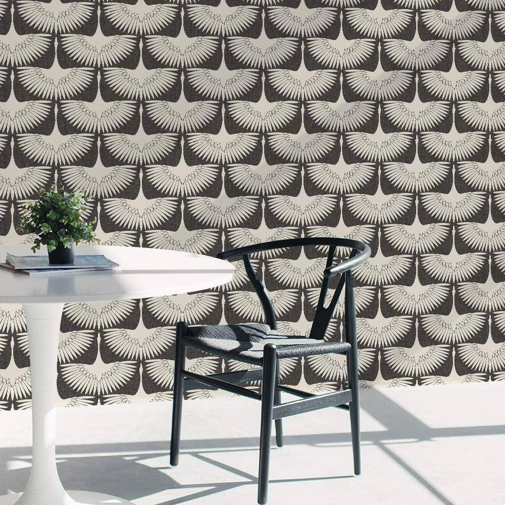 Gray Feather Flock Removable Peel and Stick Wallpaper Panel Z08QSKKGKD ...