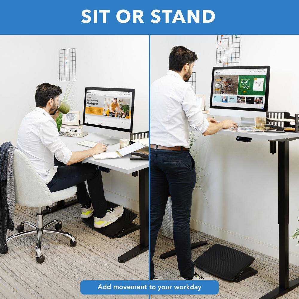 ElevatePro 59" White/Black Electric Sit-Stand Desk with Programmable Height