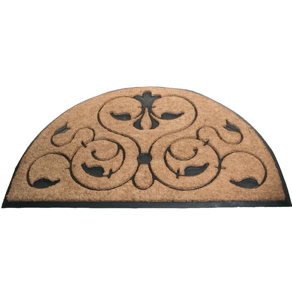 Brigoder 30 in. x 18 in. Natural Brushed Rubber Backed Coir Door Mat price history on PriceWatchPro