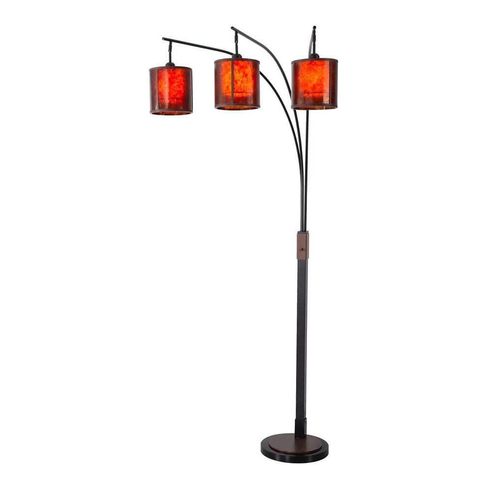 Layers Natural Mica 3 Light Arc Floor Lamp - 86 in. Charcoal Gray and Gunmetal, Dimmer Switch price history on PriceWatchPro