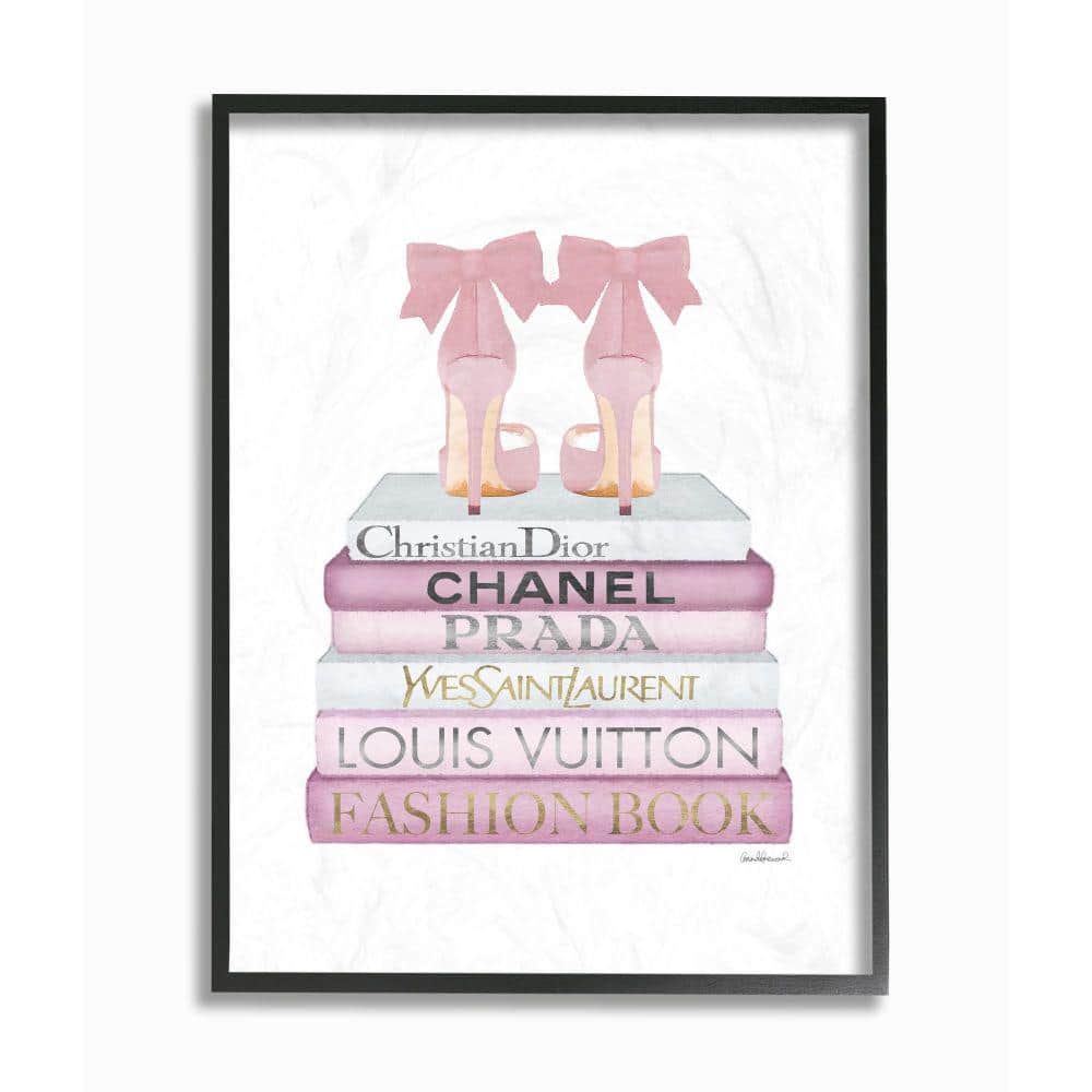  Stupell Industries Watercolor High Fashion Bookstack Padded Pink  Bag Canvas Wall Art Design By Artist Amanda Greenwood : Everything Else