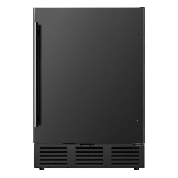 24 in. Single Zone 180-Cans Freestanding/ Built-in Beverage Refrigerators and Wine Cooler Fridge in Black