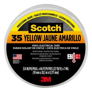 Scotch 3/4 in. x 66 ft. x 0.007 in. #35 Electrical Tape, Yellow
