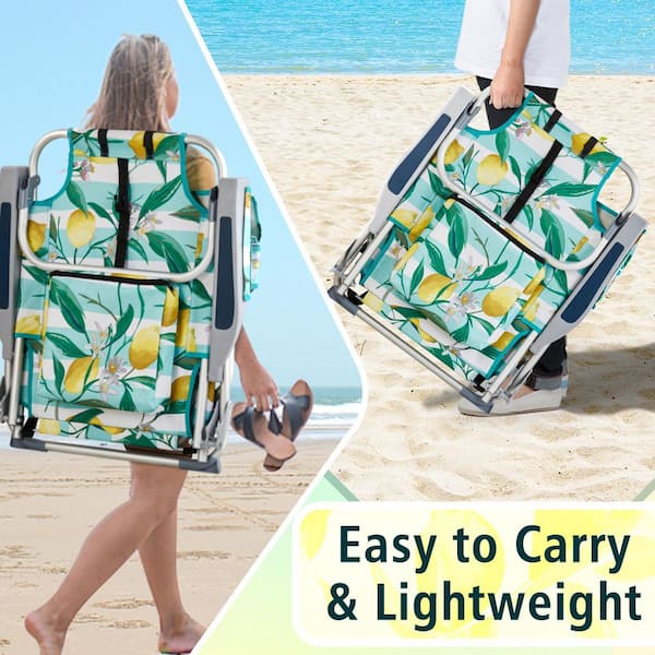 Karl home Lemon Pattern Aluminum Folding Backpack Beach