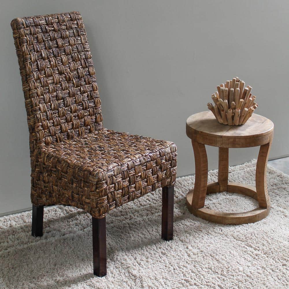 Victor Hand-Woven Abaca and Mahogany Side Chair