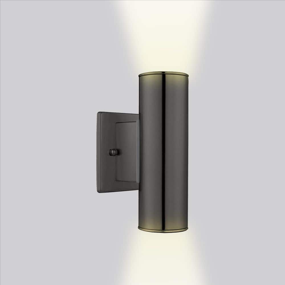 Riga Sleek Matte Black Cylinder Outdoor Wall Light