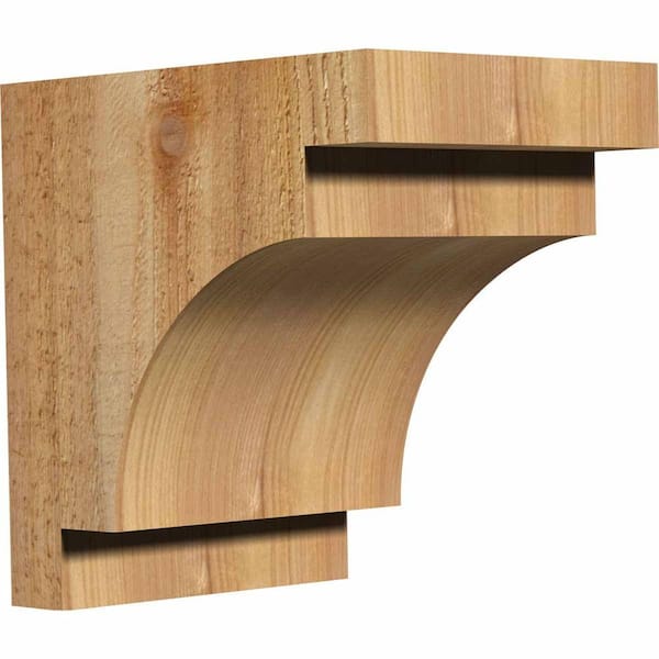 Ekena Millwork 6 in. x 8 in. x 8 in. Western Red Cedar Mediterranean Rough Sawn Corbel