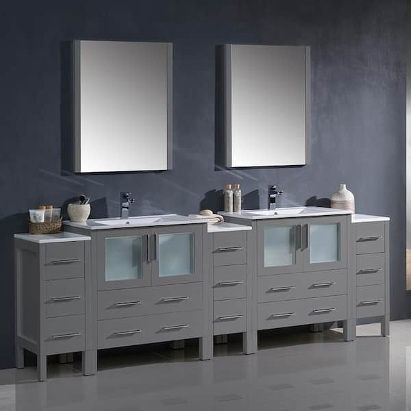 Fresca Torino 96 In Double Vanity, Double Sink With Vanity In The Middle