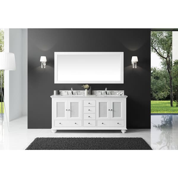 Exclusive Heritage Aerin 71.34 in. W x 21.73 in. D x 32.68 in. H Bath Vanity Cabinet without Top in White