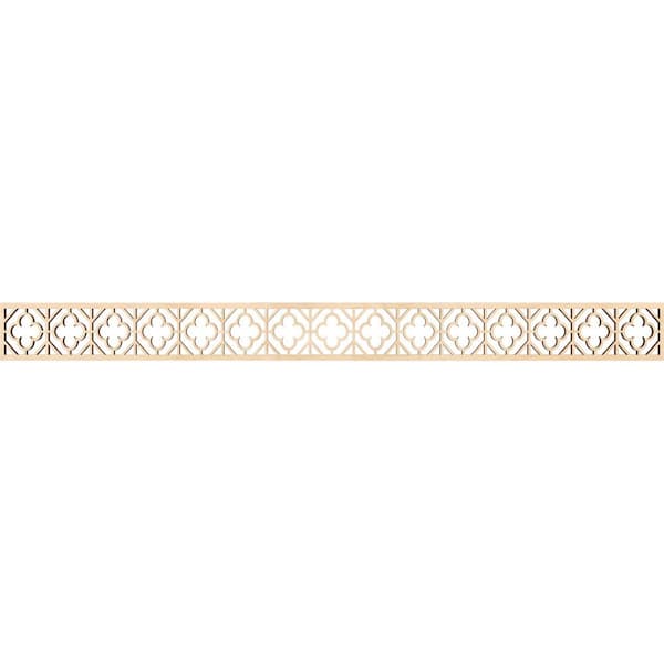 Ekena Millwork Hazelton Fretwork 0.375 in. D x 46.375 in. W x 4 in. L Birch Wood Panel Moulding