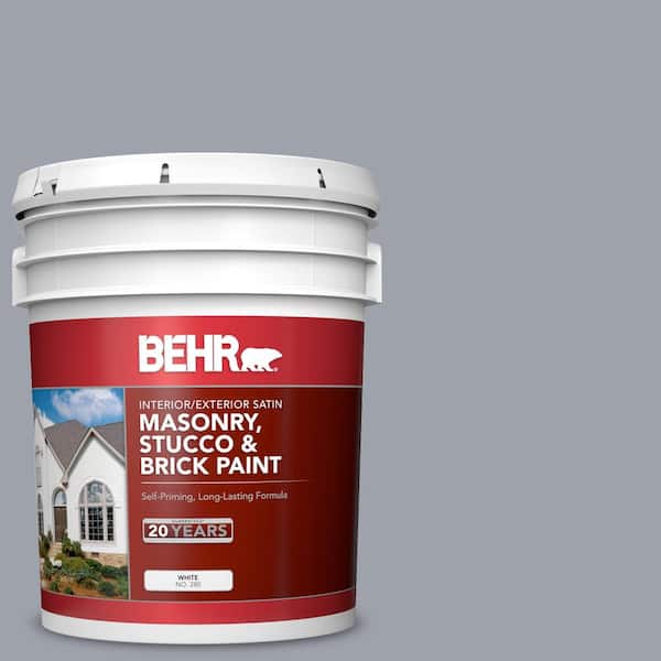 BEHR 5 gal. #N510-4 Supernova Satin Interior/Exterior Masonry, Stucco and Brick Paint