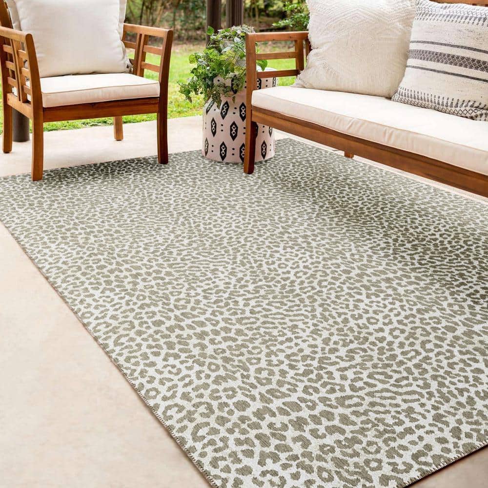 Taupe Chenille Ultra-Soft Flat Woven 3' x 5' Area Rug