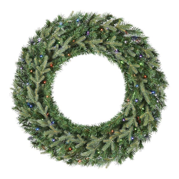 Home Accents Holiday 36 in Prelit Color Chang Pine Wreath BrickSeek
