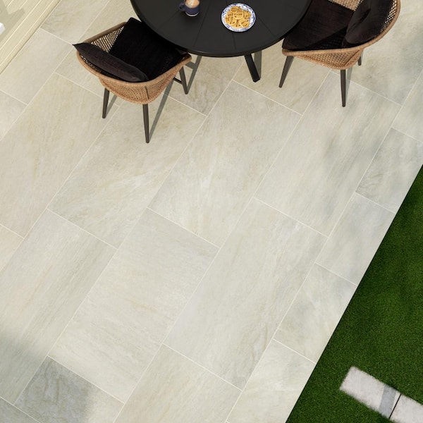MSI Quartz White 2 cm. x 24 in. x 24 in. Matte Porcelain Stone Look Paver Tile (8 sq. ft./Case)