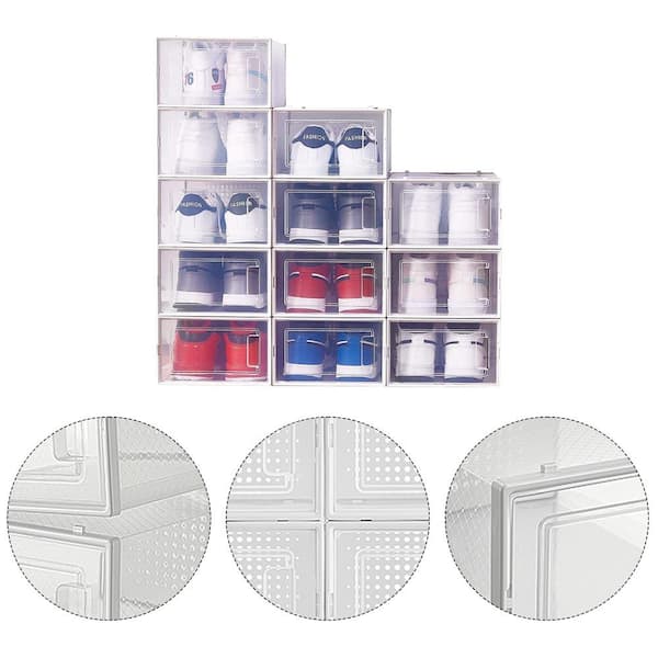  Stebopum Shoe Storage Box, 8 Pack Clear Plastic