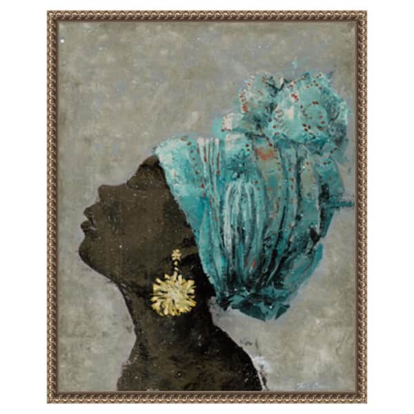 Amanti Art Profile of a Woman II by Marie Elaine Cusson 16 in. W x 20 in. H Canvas Float Frame in Bronze