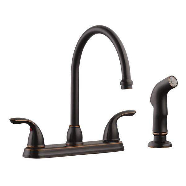Design House Ashland 2-Handle Standard Kitchen Faucet with Side Sprayer in Oil Rubbed Bronze