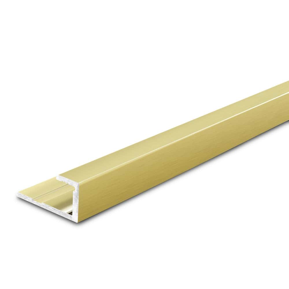 TrimMaster Satin Gold 5.5 mm x 84 in. Aluminum Square Cap Floor
