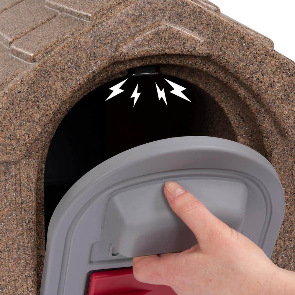 Classic Brown Plastic Post Mount Mailbox with Dual Access