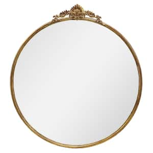 30 in. x 34 in. Classic French Mirror with Gold Finish Metal Frame