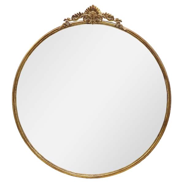 Mirrorize Canada 30 in. W x 34 in. H Classic French Mirror with Gold Finish Metal Frame
