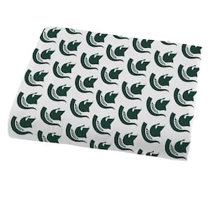 7-Pieces Multi-Color NCAA Rotary Michigan State Polyester Queen Bed in Bag Set