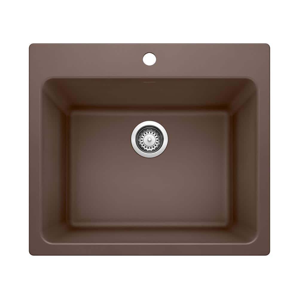 Liven 25 in. x 22 in. x 12 in. Granite Undermount Laundry Sink in Cafe Brow