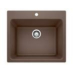 Liven 25 in. x 22 in. x 12 in. Granite Undermount Laundry Sink in Cafe Brown