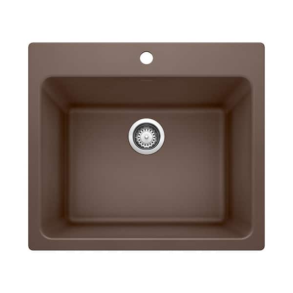 Blanco Liven 25 in. x 22 in. x 12 in. Granite Undermount Laundry Sink in Cafe Brown