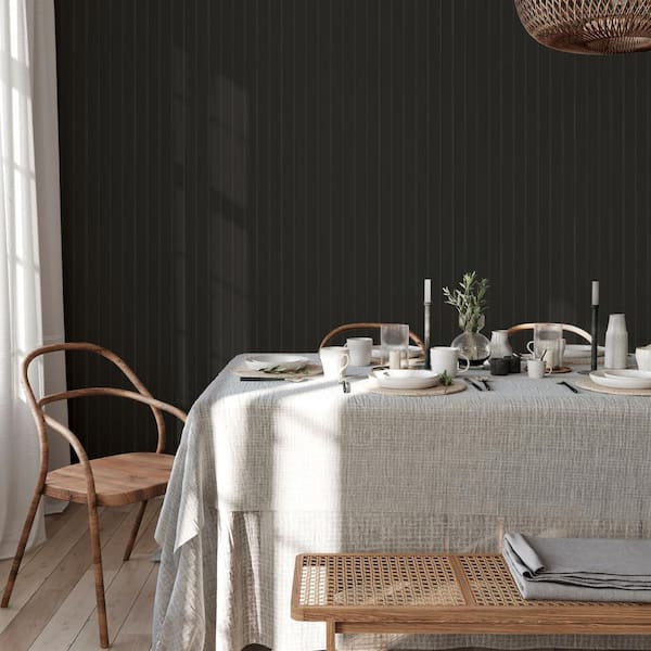 Onyx Beadboard Vinyl Peel and Stick Wallpaper Roll (Covers 28 sq. ft.)