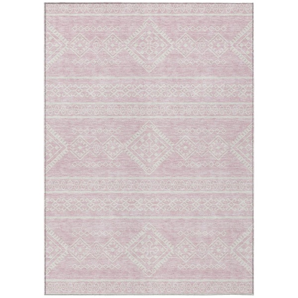 Addison Rugs Chantille Machine Washable Indoor/Outdoor Abstract ACN901 Pink 2 ft. 6 in. x 3 ft. 10 in. Area Rug
