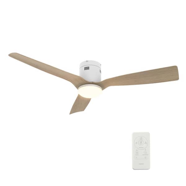 CARRO Striver 52 in. Dimmable LED Indoor White Smart Ceiling Fan with Light and Remote, Works with Alexa and Google Home