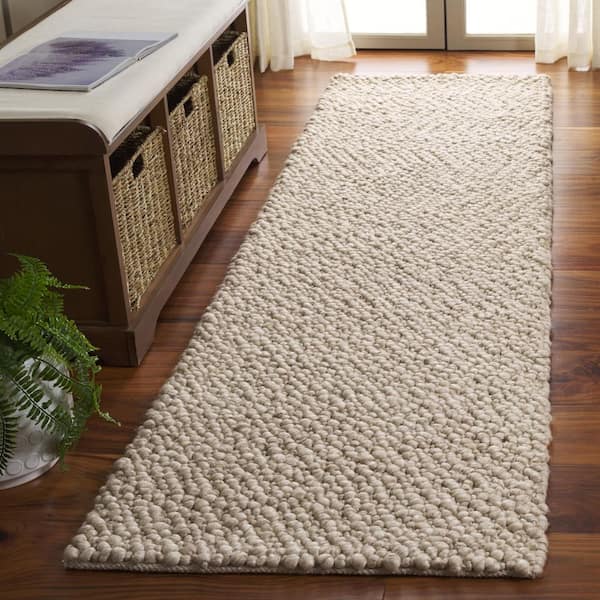 Natura 2 ft. x 8 ft. Beige Modern Solid Runner Rug