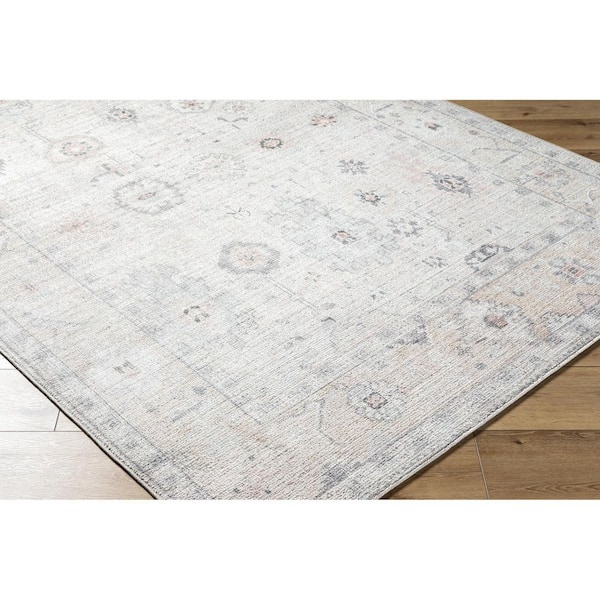 Marlon Gray Traditional Border 9 ft. x 14 ft. Area Rug