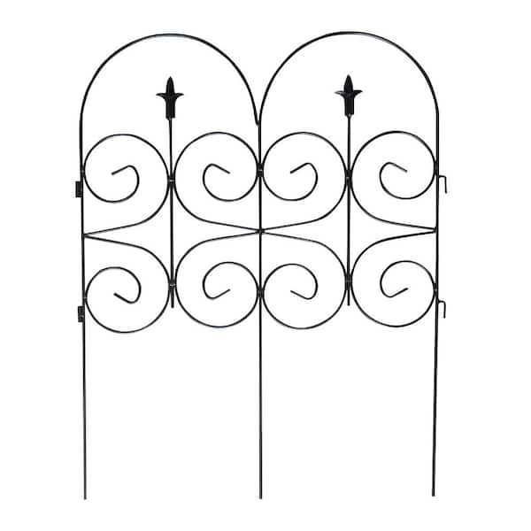 Vigoro 32 in. H Black Solid Steel Wire Cambridge Garden Fence 51507 ...