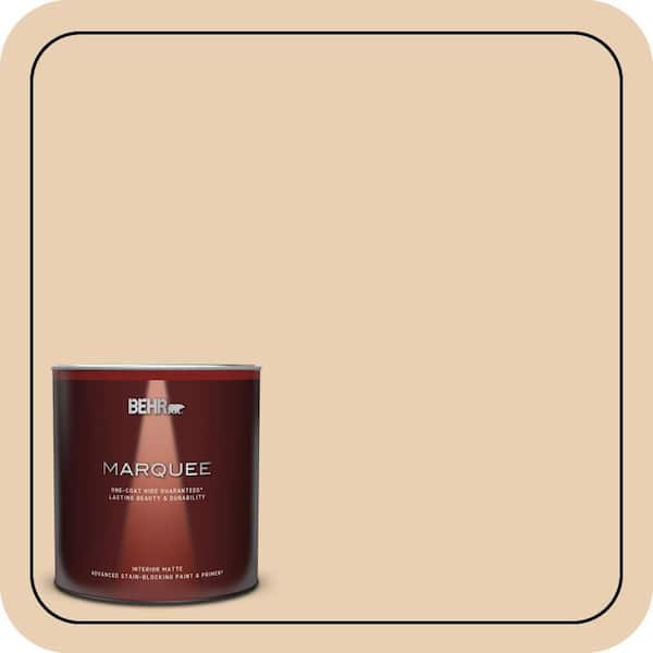 BEHR MARQUEE 1 qt. #S290-2 White Bean Hummus Matte Interior Paint & Primer