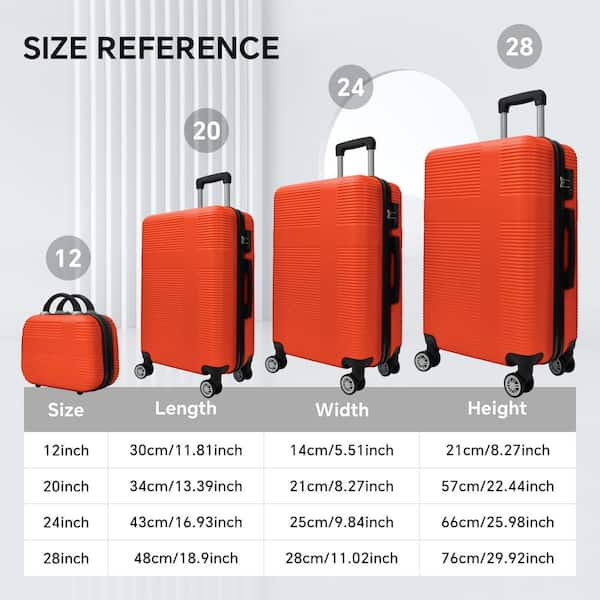 INNOBULE 4-Piece Hard Shell Orange Toiletry Luggage Set with