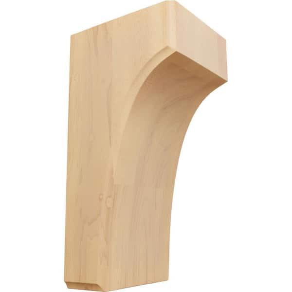 Ekena Millwork 3-1/2 in. x 4 in. x 8 in. Unfinished Red Oak Clarksville Corbel