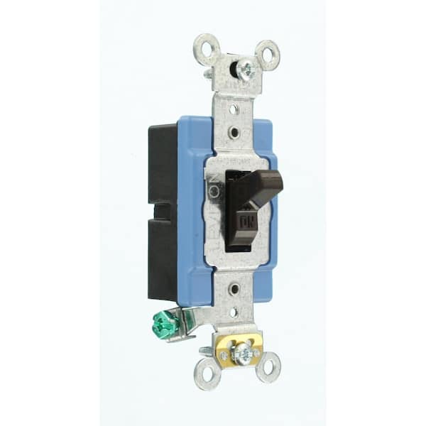 15 Amp Industrial Grade Heavy Duty Single-Pole Toggle Switch, Brown 1201-2