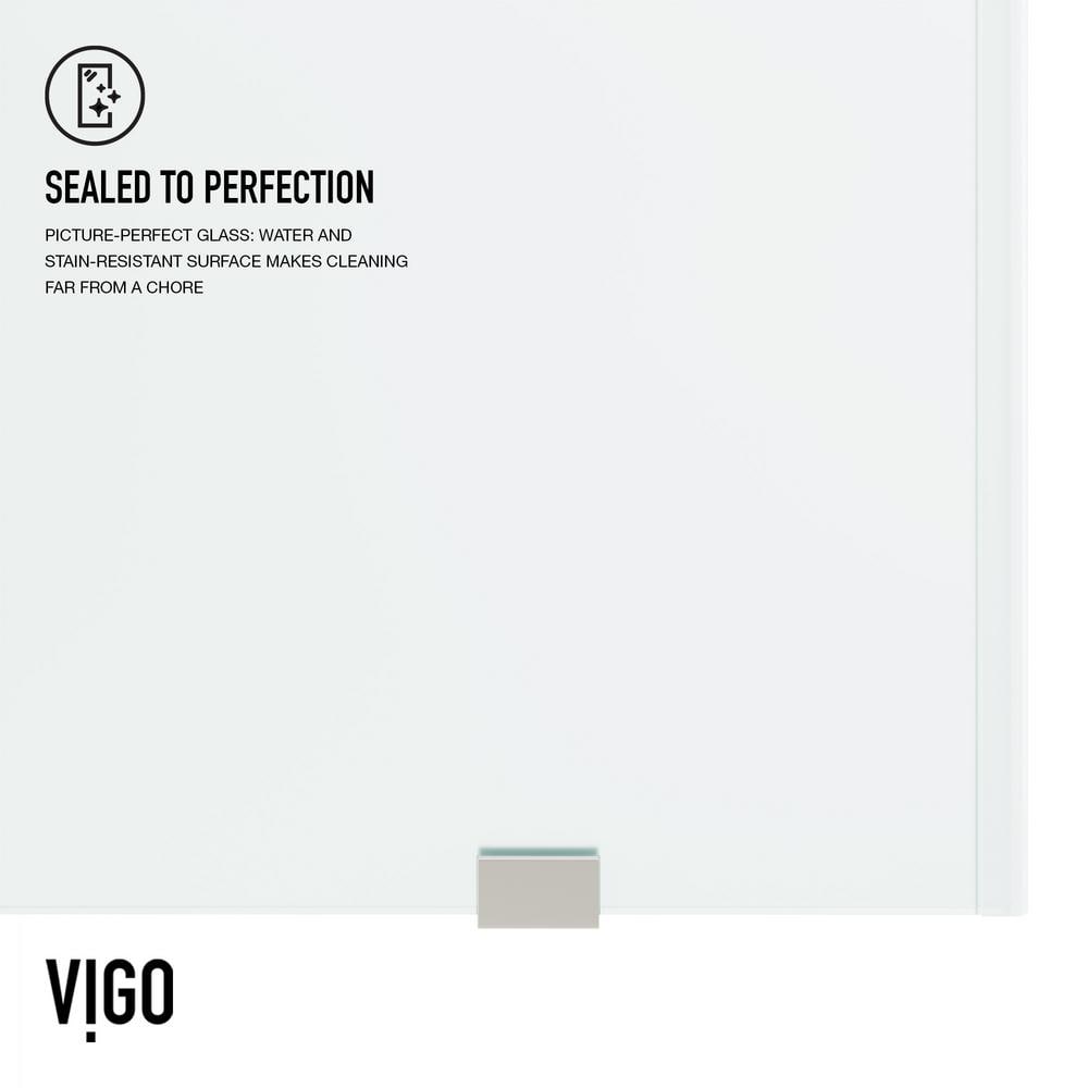Elan 60-Inch Frameless Frosted Glass Sliding Shower Door