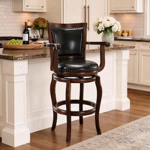Jones 45 in. H Cappuccino High Back Wood 29 in. Barstool