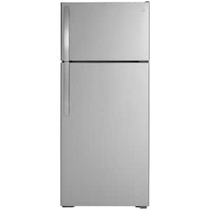 28 in. 17.5 cu. ft. Top Freezer Refrigerator in Stainless Steel with LED Light Type, Reversible Door Hinge