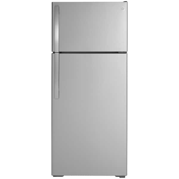 GE 17.5 cu. ft. Top Freezer Refrigerator in Stainless Steel
