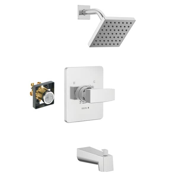 Delta Modern Single Handle 1-Spray Tub and Shower Faucet 1.75 GPM in Chrome Valve Included