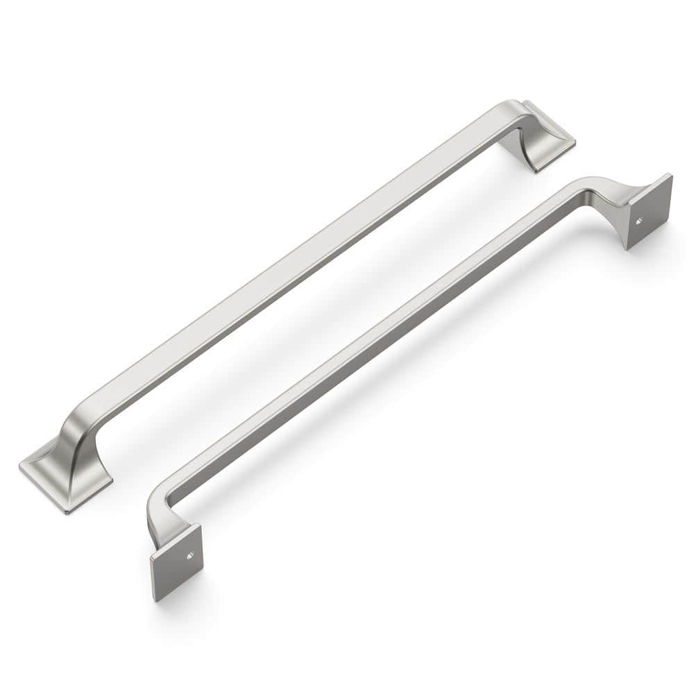 HICKORY HARDWARE Forge Collection 8-13/16 in. (224 mm) Satin Nickel Cabinet Drawer and Door Pull -  H076705-SN