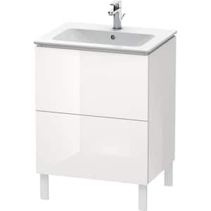 L-Cube 18.88 in. W x 24.38 in. D x 27.75 in. H Bath Vanity Cabinet without Top in White High Gloss