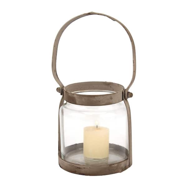 Stonebriar Collection 4.5 in. Silver Rustic Metal Lantern
