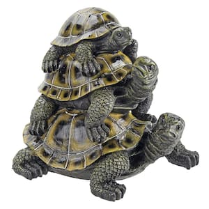 9 in. H Three's a Crowd Stacked Turtle Statue