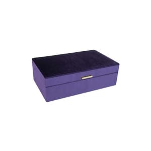 Jewel Amethyst Purple Velvet Jewelry Box Organizer